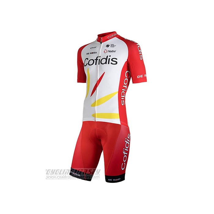 2021 Cycling Jersey Cofidis Red White Short Sleeve and Bib Short